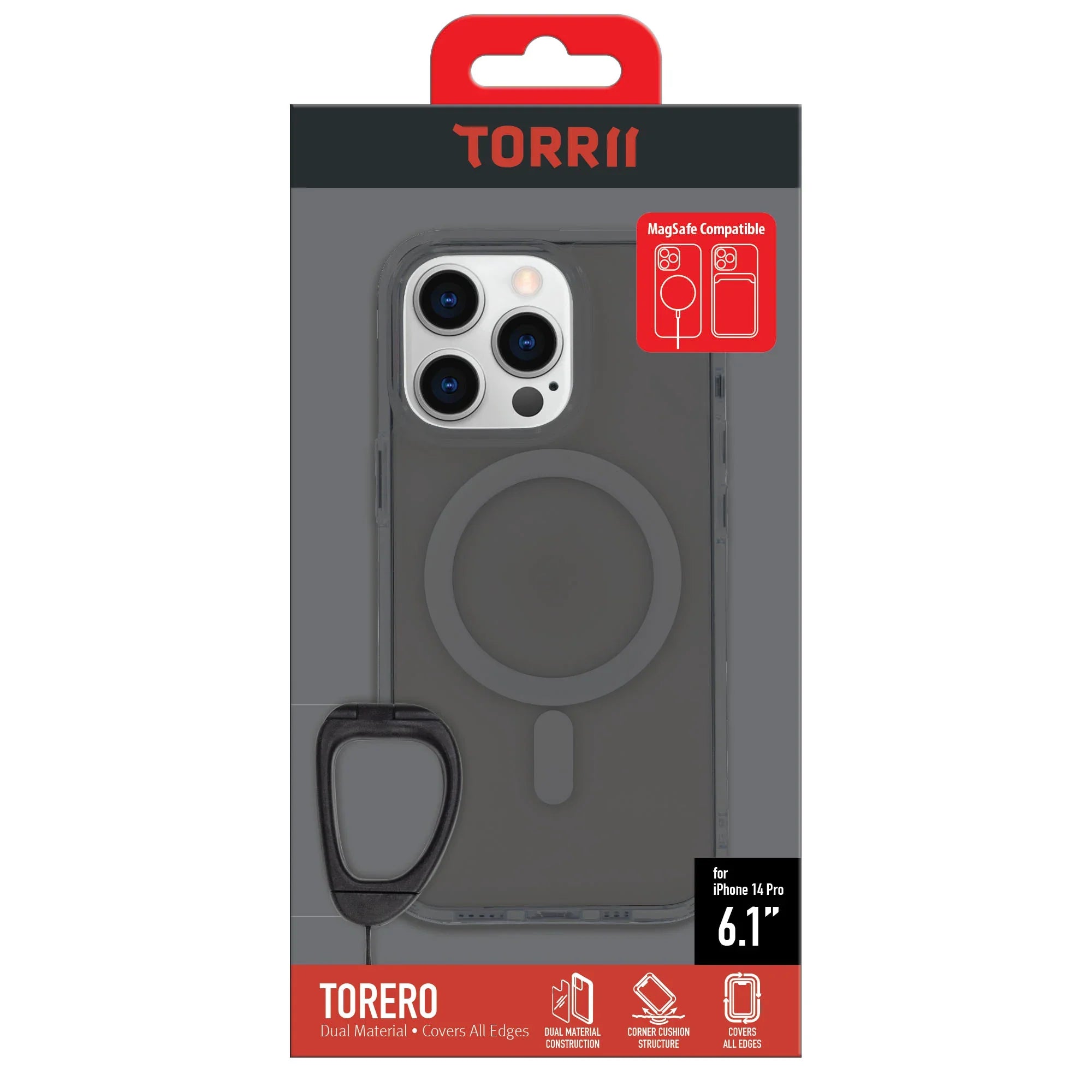 Torrii Torero Magsafe Case Anti-Bacterial Coating For iPhone 14 Pro - Black - Tashqila Torrii Torero Magsafe Case Anti-Bacterial Coating For iPhone 14 Pro - Black - Tashqila